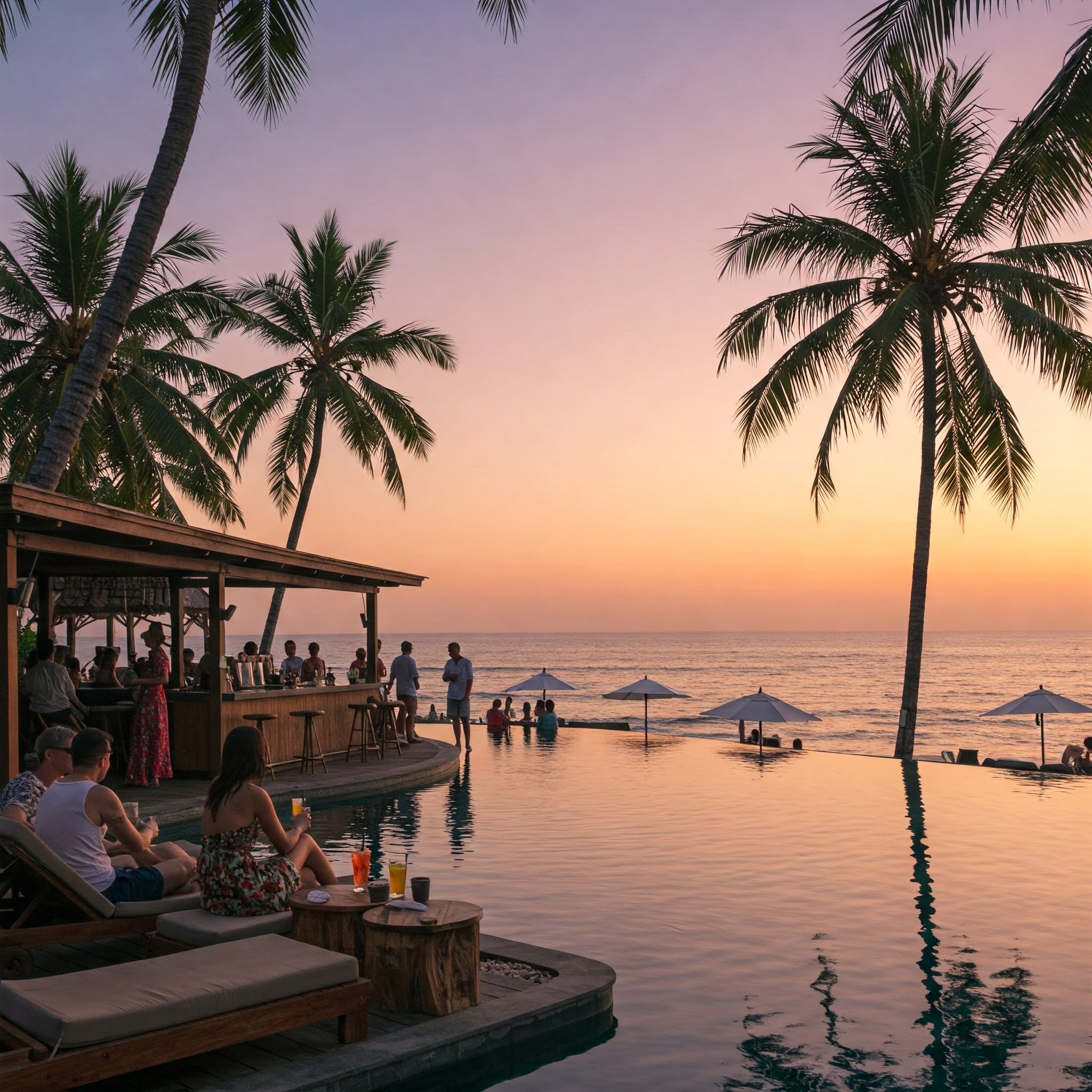 café del Mar Beach club - relaxace při západu slunce